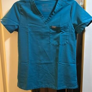 Figs XXS Pacific Blue Catarina Scrub Top